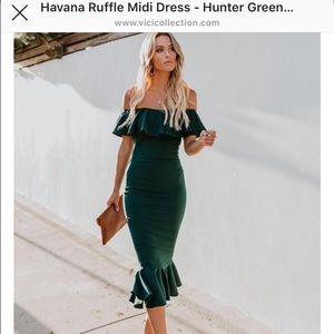 VICI Havana ruffle midi dress